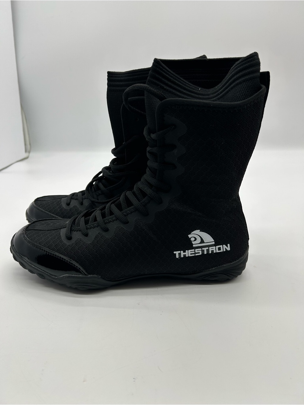 Thestron Men's Professional Black High-Top Boxing /Wrestling Shoes size 9 NWOT